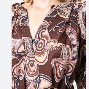 A.L.C. Brown Nomad Print Blouse